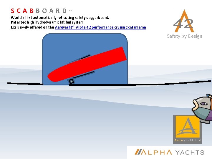 SCABBOARD ™ World’s first automatically retracting safety daggerboard. Patented high hydrodynamic lift foil system