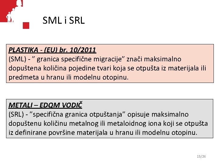 SML i SRL PLASTIKA - (EU) br. 10/2011 (SML) - ” granica specifične migracije”