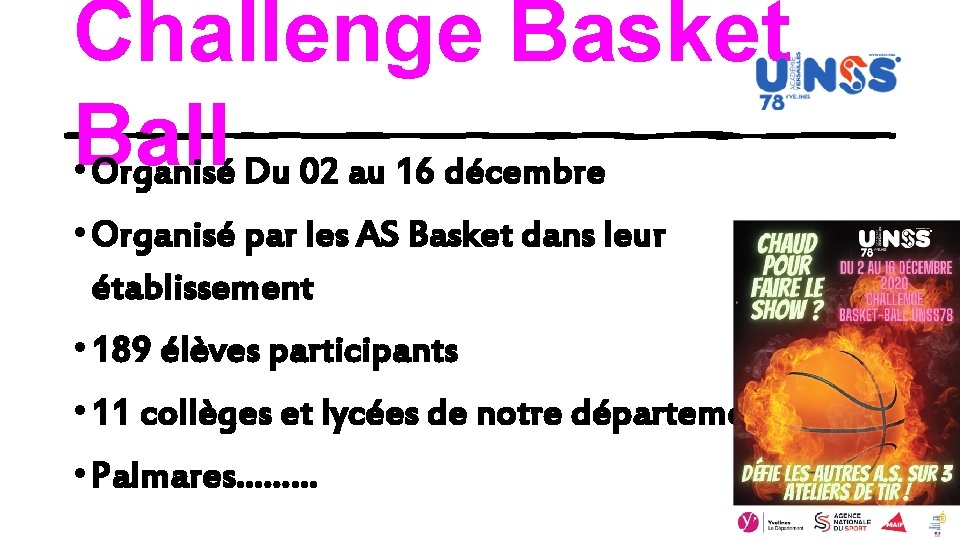 Challenge Basket Ball • Organisé Du 02 au 16 décembre • Organisé par les