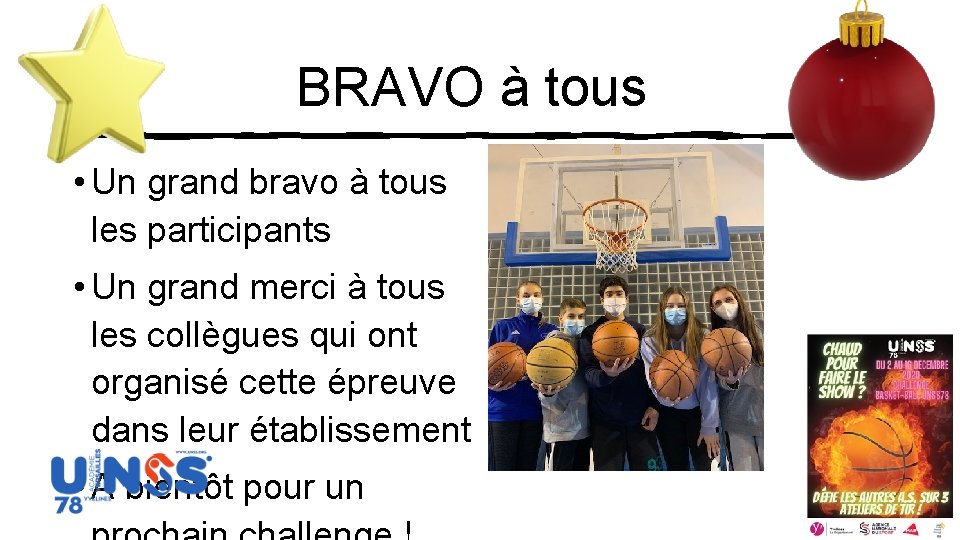 BRAVO à tous • Un grand bravo à tous les participants • Un grand