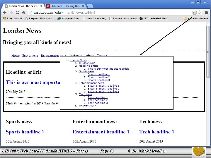 CIS 4004: Web Based IT (Inside HTML 5 – Part 1) Page 43 ©