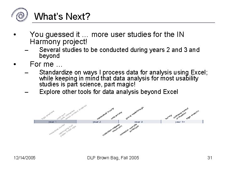 What’s Next? • You guessed it … more user studies for the IN Harmony