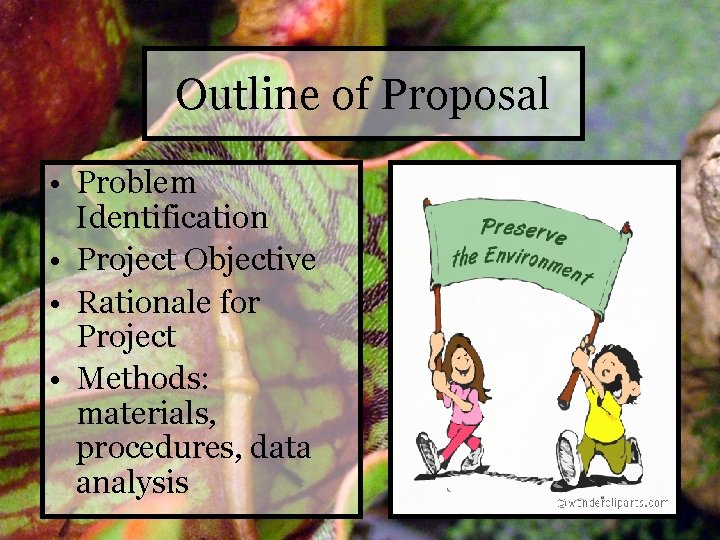 Outline of Proposal • Problem Identification • Project Objective • Rationale for Project •