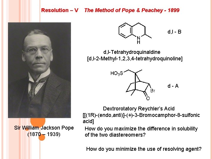 Resolution – V The Method of Pope & Peachey - 1899 d, l -