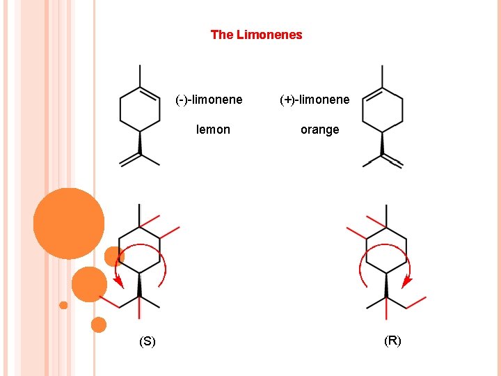 The Limonenes (-)-limonene lemon (S) (+)-limonene orange (R) 