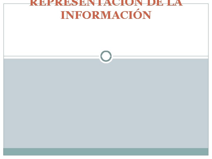 REPRESENTACIÓN DE LA INFORMACIÓN 