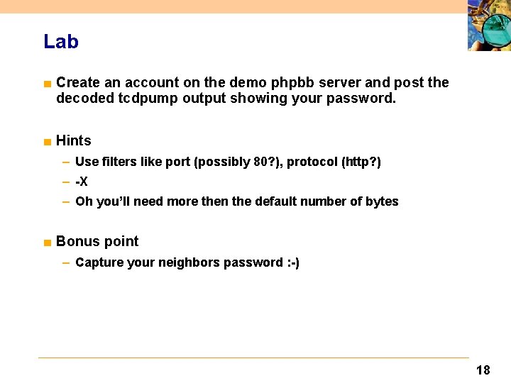 Lab ■ Create an account on the demo phpbb server and post the decoded