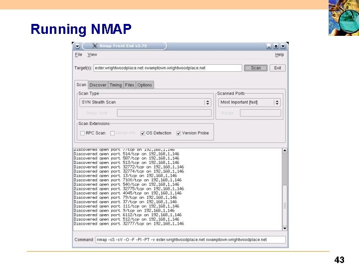 Running NMAP 43 