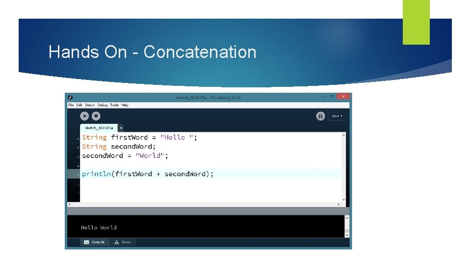 Hands On - Concatenation 