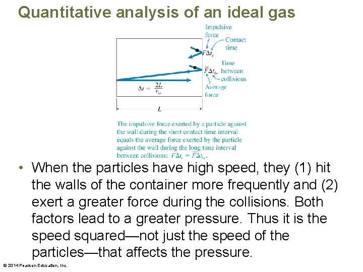 Quantitative analysis of an ideal gas • When the particles have high speed, they