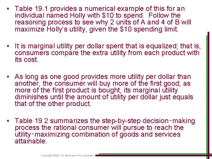  • Table 19. 1 provides a numerical example of this for an individual