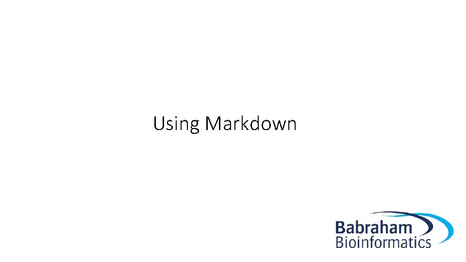 Using Markdown 