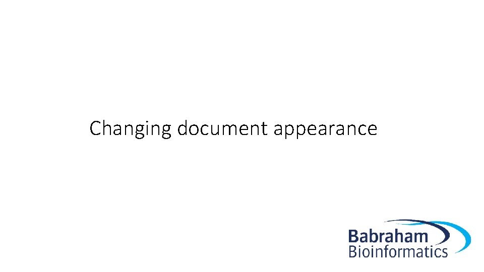 Changing document appearance 