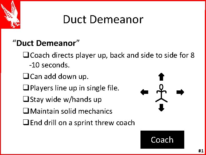 Duct Demeanor “Duct Demeanor” q. Coach directs player up, back and side to side
