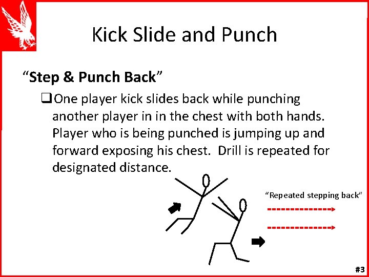 Kick Slide and Punch “Step & Punch Back” q. One player kick slides back