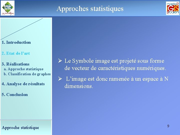 Approches statistiques Le déroulement de la soutenance 1. Introduction 2. Etat de l’art 3.