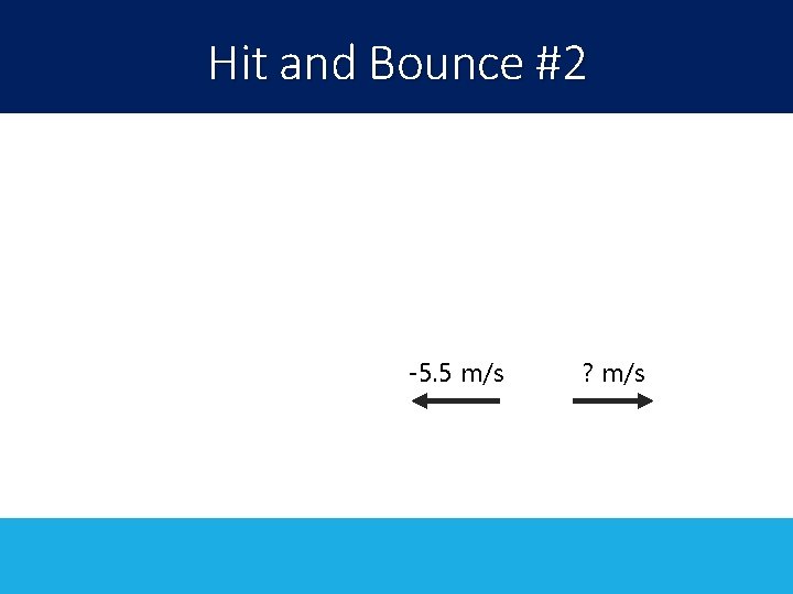 Hit and Bounce #2 -5. 5 m/s ? m/s 