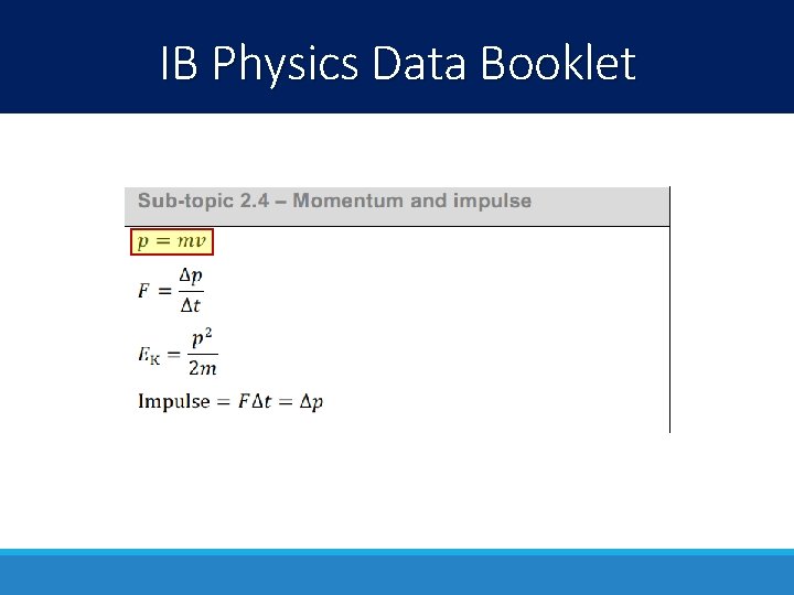 IB Physics Data Booklet 