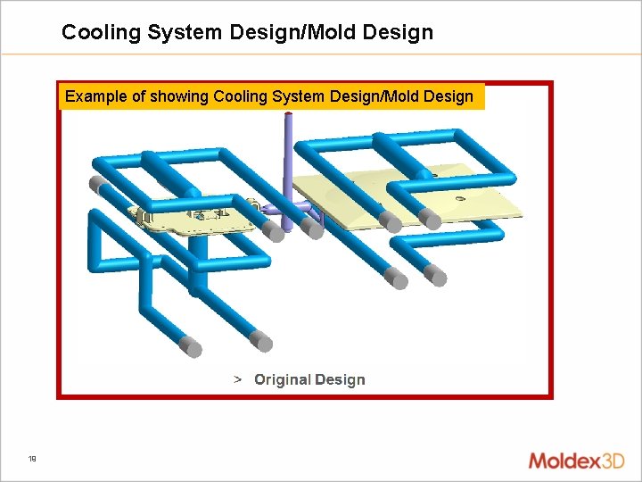Cooling System Design/Mold Design Example of showing Cooling System Design/Mold Design 19 