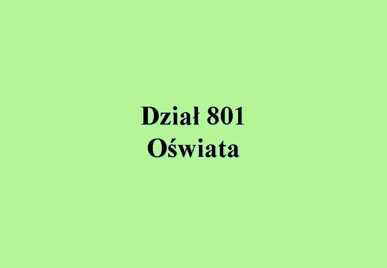 Dział 801 Oświata 