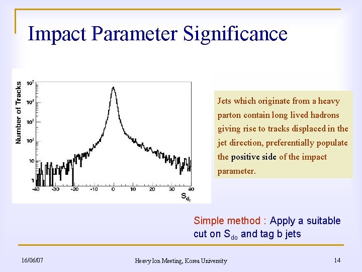 Impact Parameter Significance - Jets which originate from a heavy parton contain long lived