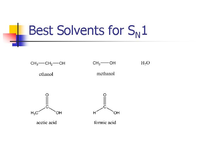 Best Solvents for SN 1 