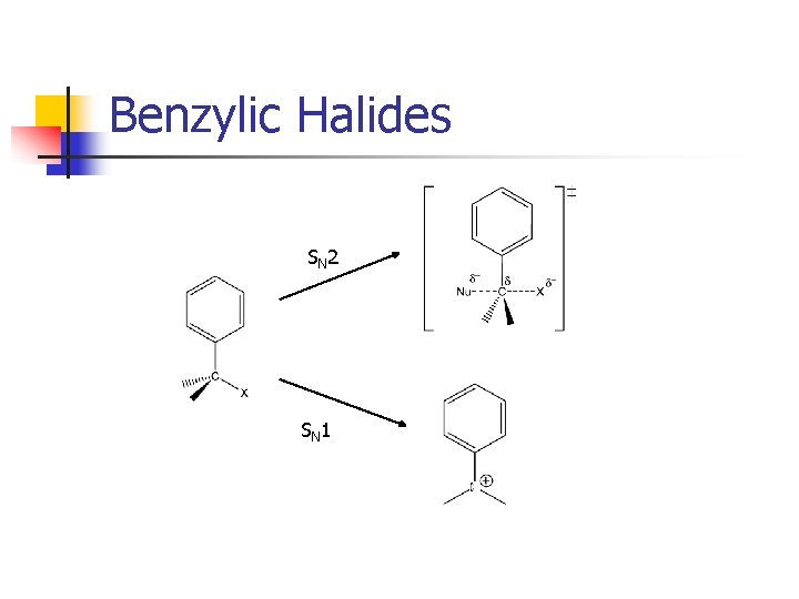 Benzylic Halides SN 2 SN 1 