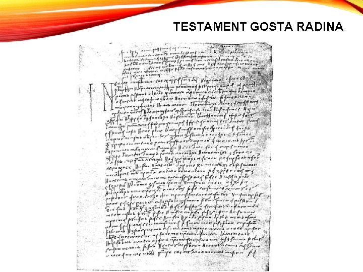 TESTAMENT GOSTA RADINA 