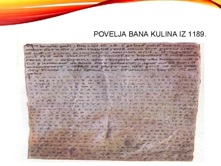 POVELJA BANA KULINA IZ 1189. 