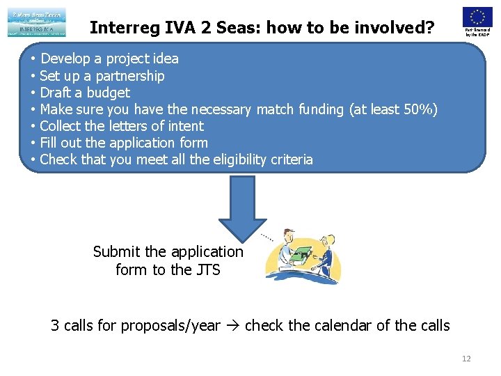 Interreg IVA 2 Seas: how to be involved? Part-financed by the ERDF • Develop