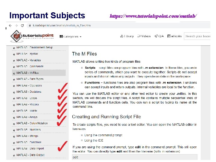 Important Subjects https: //www. tutorialspoint. com/matlab/ 29 Important Subjects https: //www. tutorialspoint. com/matlab/ 29