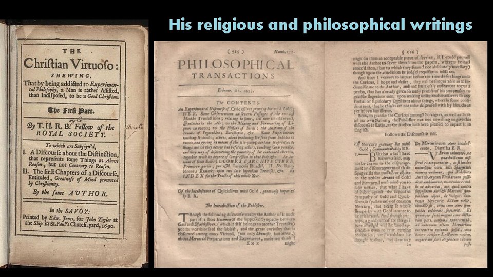 His religious and philosophical writings 