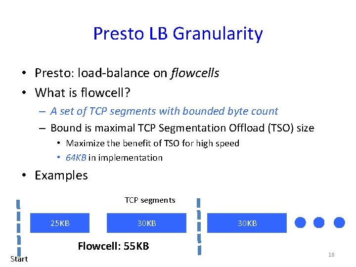 Presto LB Granularity • Presto: load-balance on flowcells • What is flowcell? – A