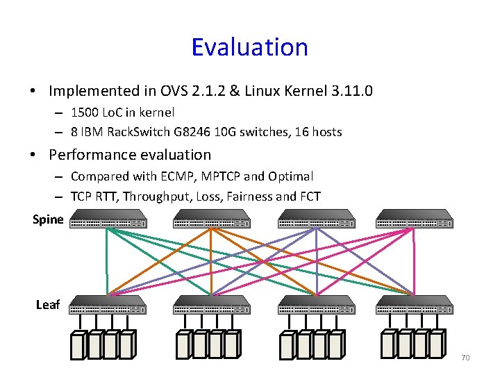 Evaluation • Implemented in OVS 2. 1. 2 & Linux Kernel 3. 11. 0