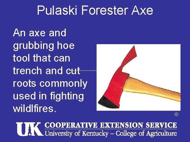 Pulaski Forester Axe An axe and grubbing hoe tool that can trench and cut