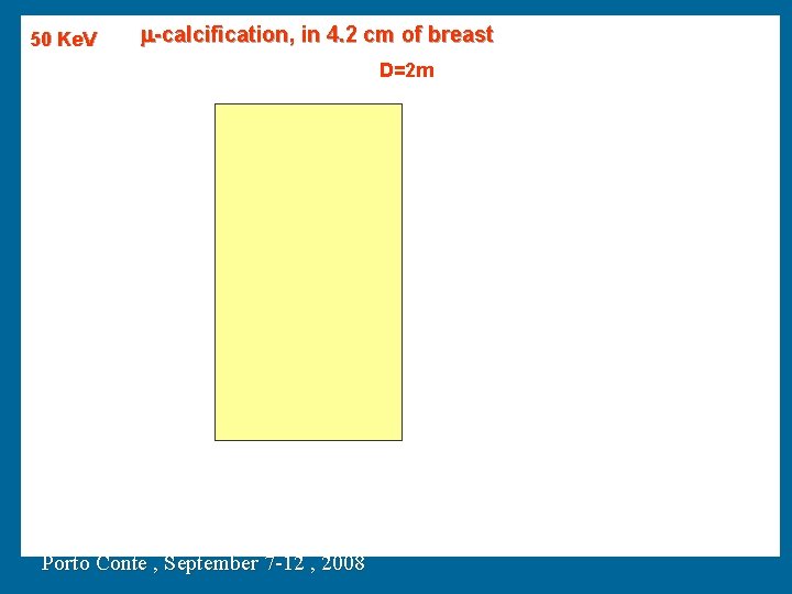 50 Ke. V m-calcification, in 4. 2 cm of breast D=2 m Porto Conte