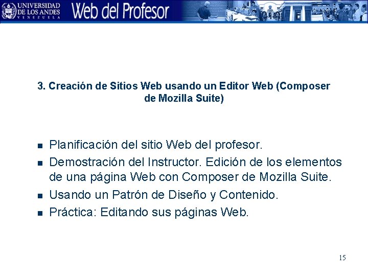 3. Creación de Sitios Web usando un Editor Web (Composer de Mozilla Suite) n