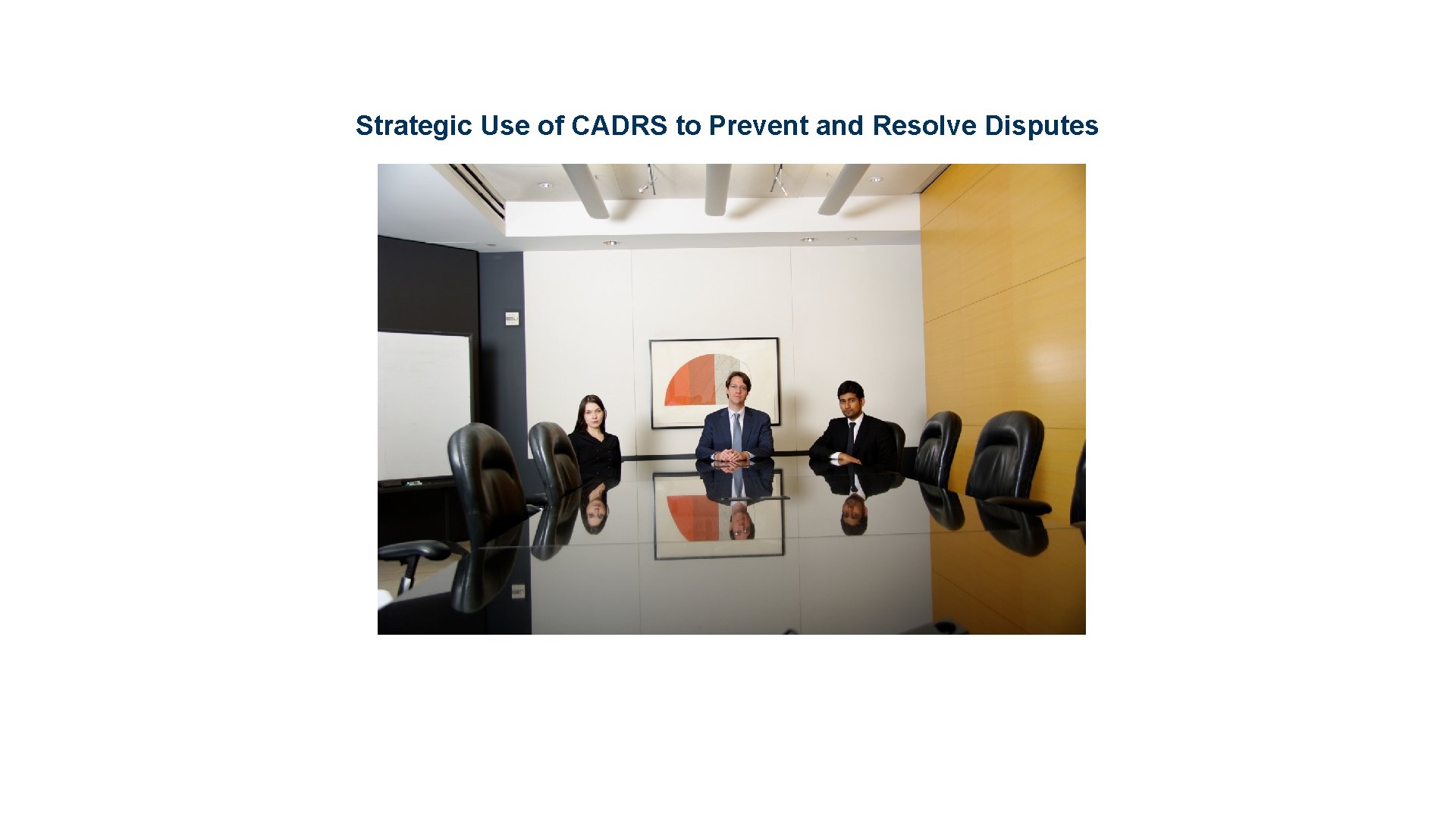 Strategic Use of CADRS to Prevent and Resolve Disputes 
