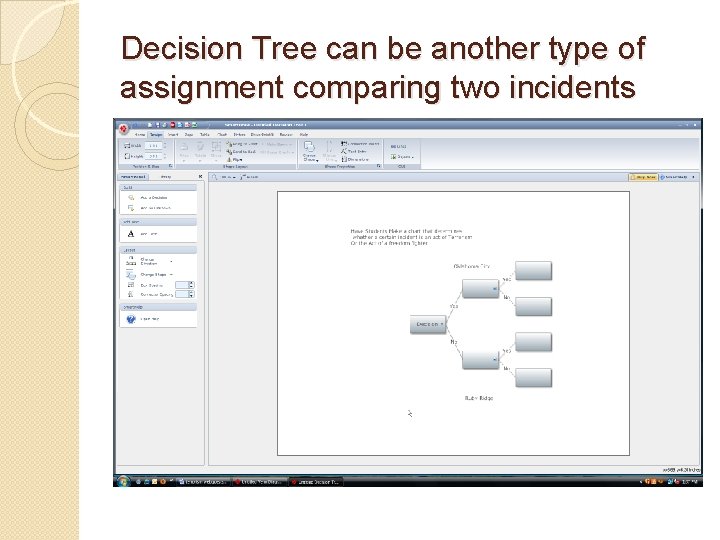 Decision Tree can be another type of assignment comparing two incidents 