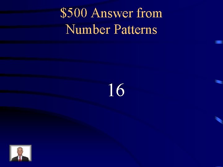 $500 Answer from Number Patterns 16 