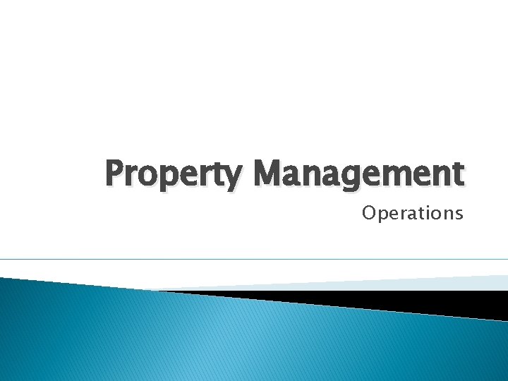 Property Management Operations 