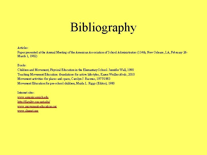 Bibliography Articles: Paper presented at the Annual Meeting of the American Association of School