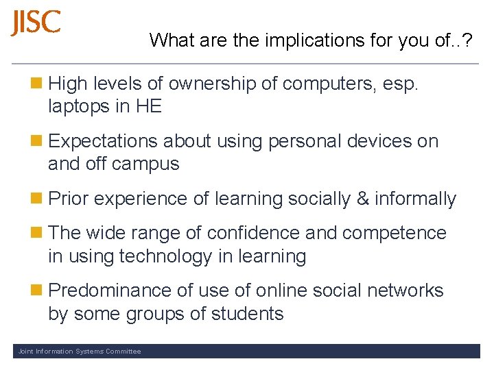 What are the implications for you of. . ? n High levels of ownership