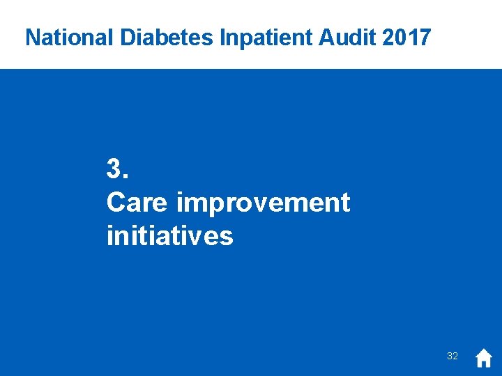 National Diabetes Inpatient Audit 2017 3. Care improvement initiatives 32 