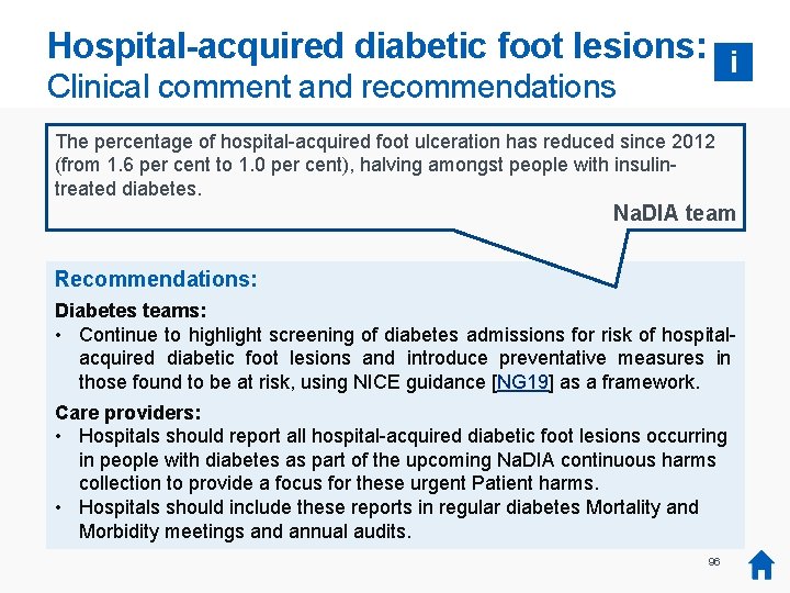 Hospital-acquired diabetic foot lesions: i Clinical comment and recommendations The percentage of hospital-acquired foot