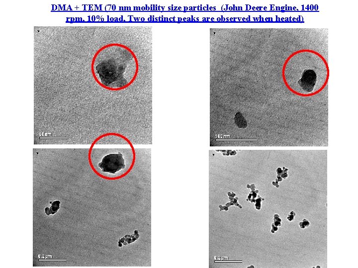 DMA + TEM (70 nm mobility size particles (John Deere Engine, 1400 rpm, 10%