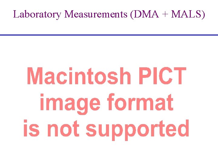 Laboratory Measurements (DMA + MALS) 