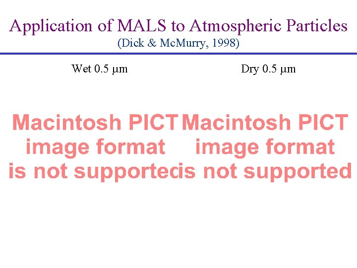 Application of MALS to Atmospheric Particles (Dick & Mc. Murry, 1998) Wet 0. 5