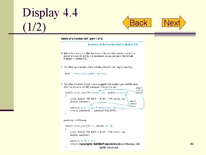 Display 4. 4 (1/2) Back Copyrights © 2005 Pearson Addison-Wesley. All rights reserved. Next