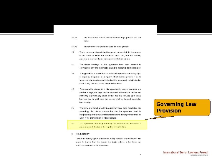 Governing Law Provision 